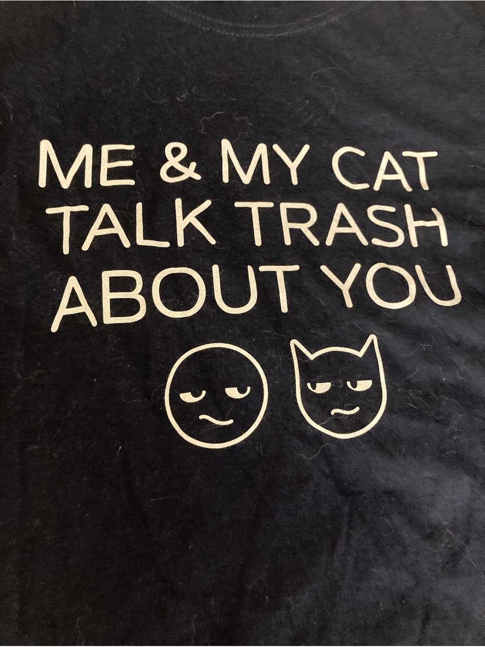 ‘ME AND MY CAT TALK TRASH ABOUT YOU’ HD Cotton Tee Sz Large